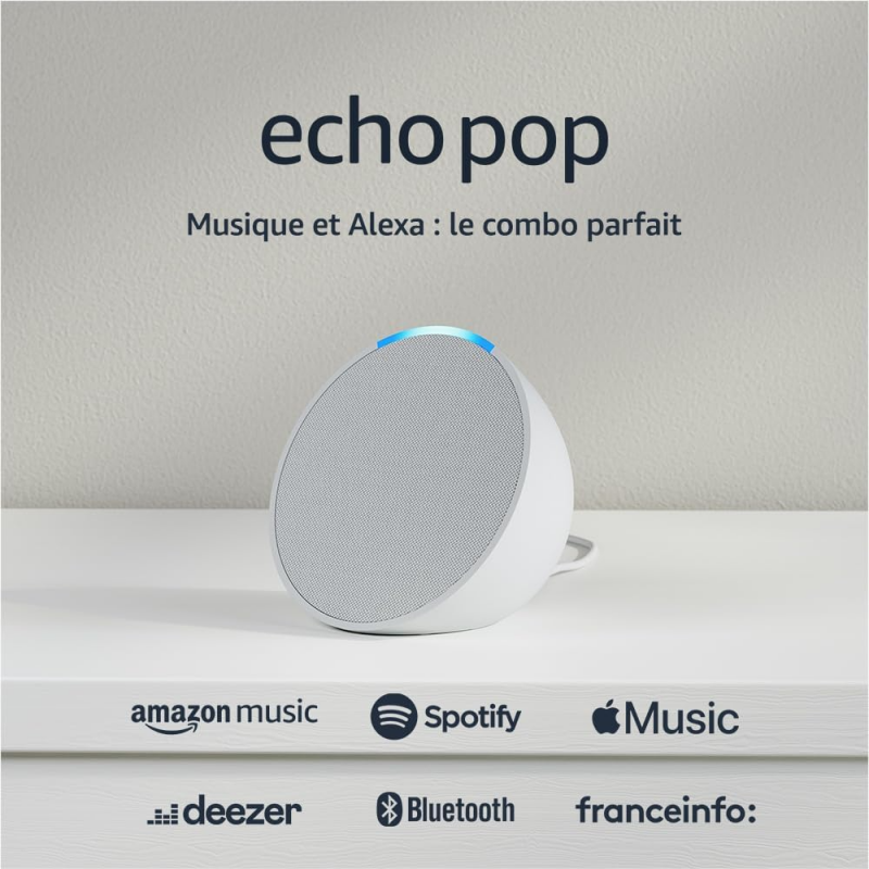 Amazon Echo Pop Enceinte intelligente - Blanc glacier