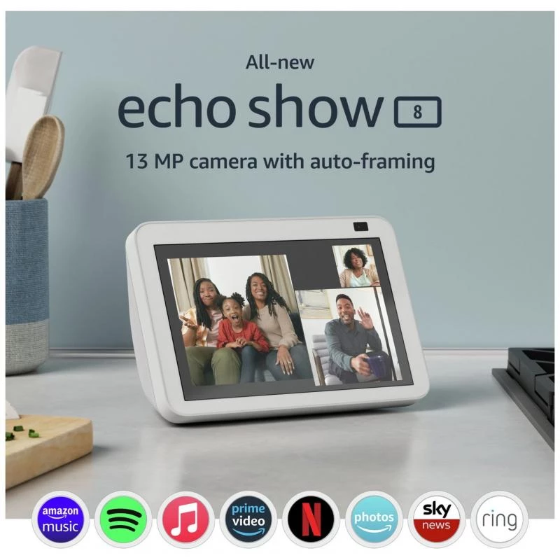 Amazon Echo Show 8 (2e génération) 8" Écran connecté HD avec Alexa - Blanc