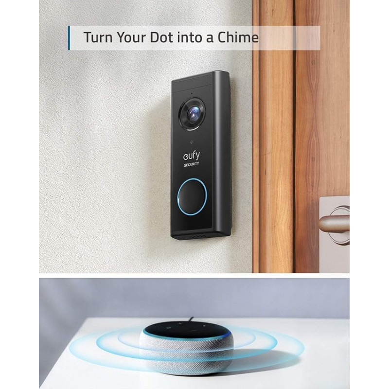 eufy Security Video Doorbell Add-on, Sonnette Vidéo Complémentaire sans Fil, Résolution 2K