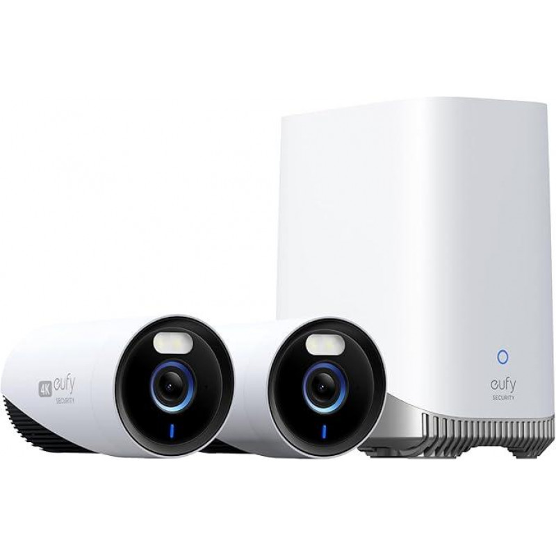 EufyCam E330 (Pro) kit 2 cam, caméra de sécurité extérieure 4K,  Plug-in, Wi-FI NVR