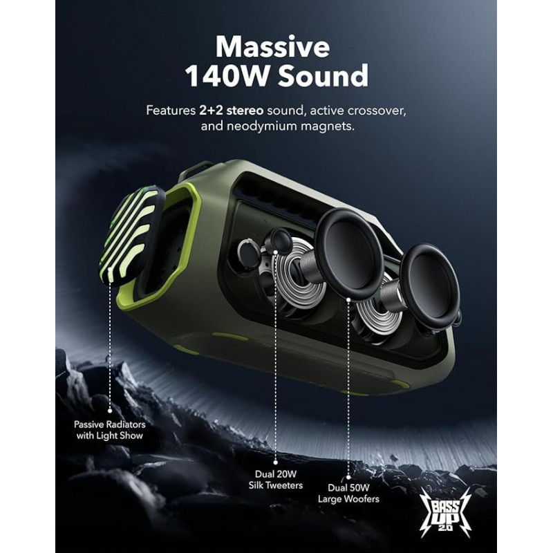 Soundcore Boom 2 Plus Enceinte Bluetooth puissante - Vert