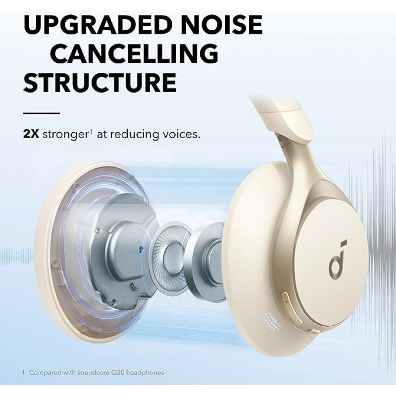 Soundcore by Anker Space One Casque Bluetooth sans Fil Réduction de Bruit Active Adaptative - Latte Cream