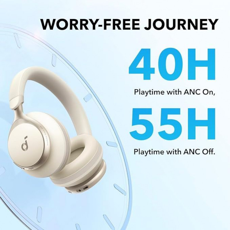 Soundcore by Anker Space One Casque Bluetooth sans Fil Réduction de Bruit Active Adaptative - Latte Cream