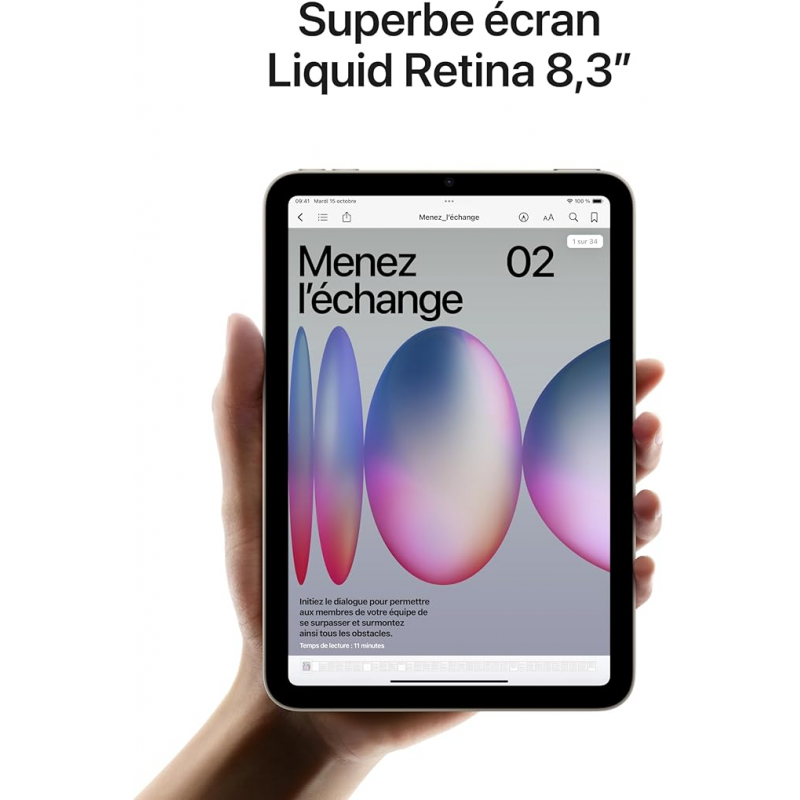 Apple iPad mini (7e génération, 8,3 pouces, Wi-Fi, 256 Go) - Bleu