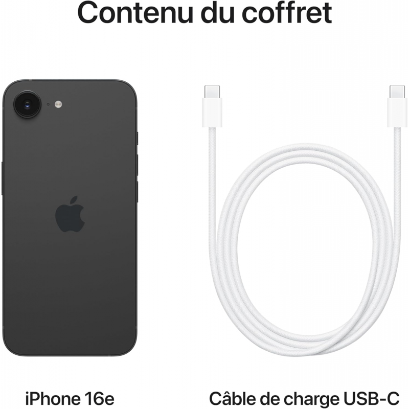 Apple iPhone 16e (256Go) - Noir