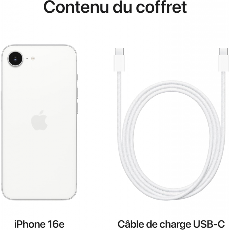 Apple iPhone 16e (256Go) - Blanc