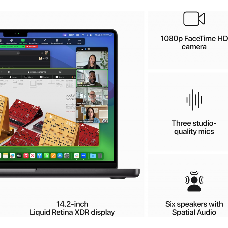 Apple Macbook Pro Laptop 2023 (M3 Max, 14‑core CPU, 30‑core GPU: écran Liquid Retina XDR 14,2 Pouces, 36Go Ram, 1To SSD) - Noir sidéral