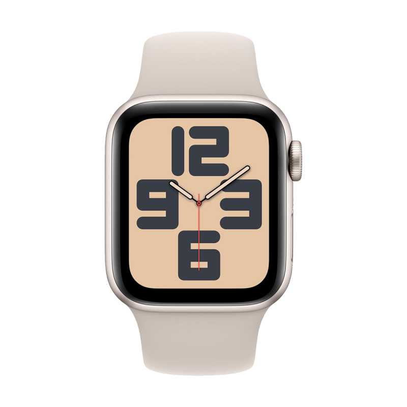 Apple Watch SE 2023 2ᵉ génération (GPS, 44mm) - boîtier Aluminium Lumière stellaire avec M/L Bracelet Sport Lumière stellaire