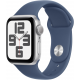 Apple Watch SE 2024 2ème génération (GPS, 40mm) - Boîtier en aluminium argenté avec bracelet sport Denim M/L