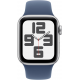 Apple Watch SE 2024 2ème génération (GPS, 44mm) - Boîtier en aluminium argenté avec bracelet sport en denim S/M