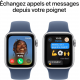 Apple Watch SE 2024 2ème génération (GPS, 44mm) - Boîtier en aluminium argenté avec bracelet sport en denim S/M