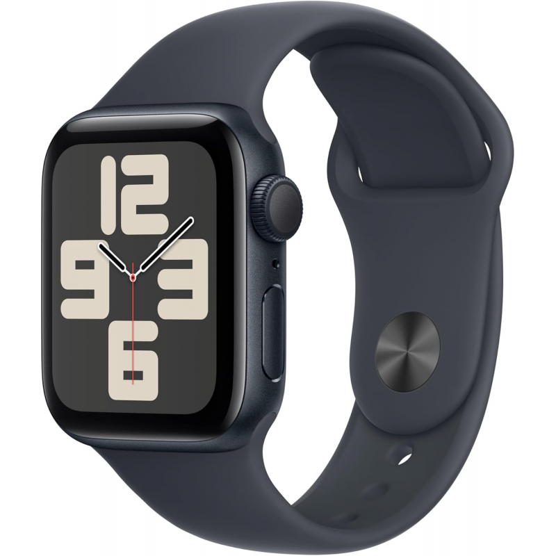 Apple Watch SE 2024 2ème Génération (GPS, 44mm) - Boîtier Aluminium Midnight avec Bracelet Sport M/L Midnight