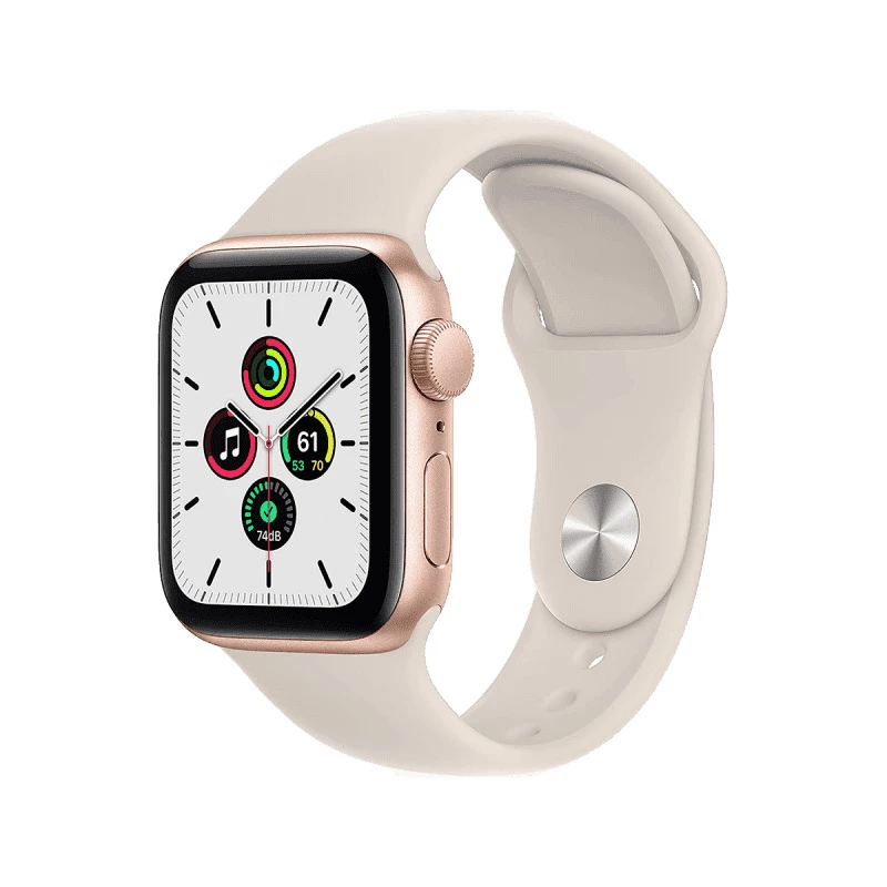 Apple Watch SE (GPS, 40mm) - Alluminium Or avec Bracelet de Sport Lumière  - Stellaire