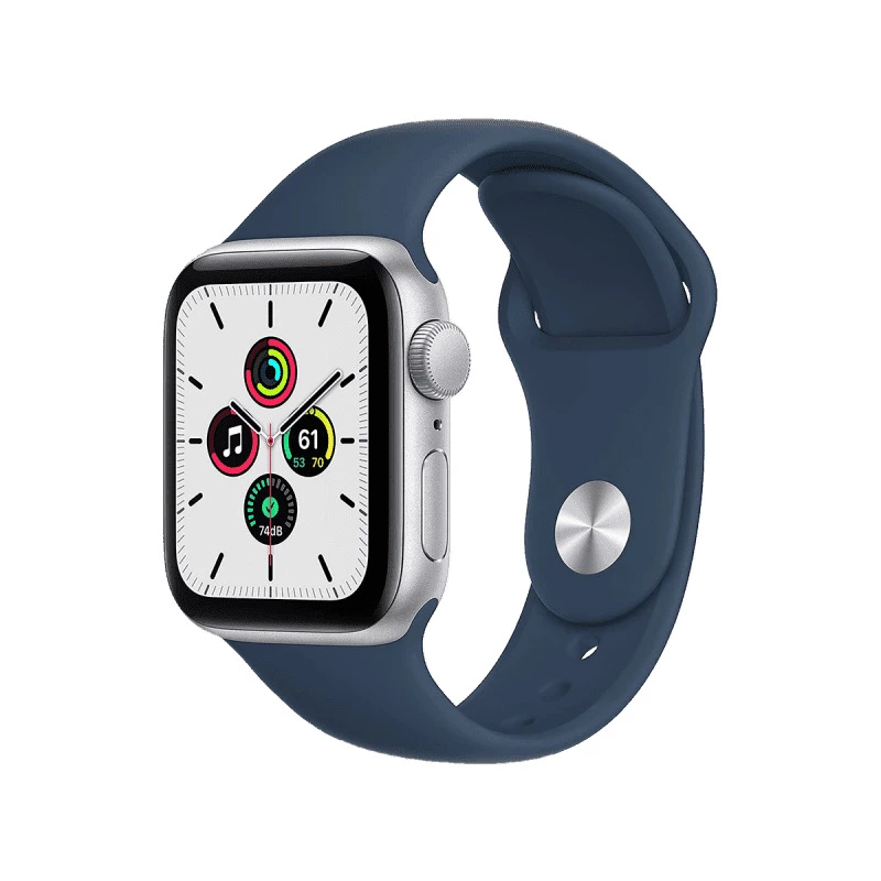 Apple Watch SE (GPS, 40mm) - boitier aluminium argent avec bracelet sport -  bleu abysse