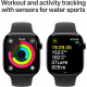 Apple Watch Series 10 (GPS, 42 mm) - Boîtier en aluminium noir de jais avec bracelet sport noir M/L