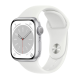 Apple Watch Series 8 (GPS, 45mm) - Argent Aluminium Case avec S/M Bracelet Sport Blanc