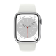 Apple Watch Series 8 (GPS, 45mm) - Argent Aluminium Case avec S/M Bracelet Sport Blanc