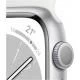 Apple Watch Series 8 (GPS, 41mm) -Argent Aluminium Case avec S/M Bracelet Sport Blanc