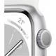 Apple Watch Series 8 (GPS, 45mm) - Argent Aluminium Case avec S/M Bracelet Sport Blanc