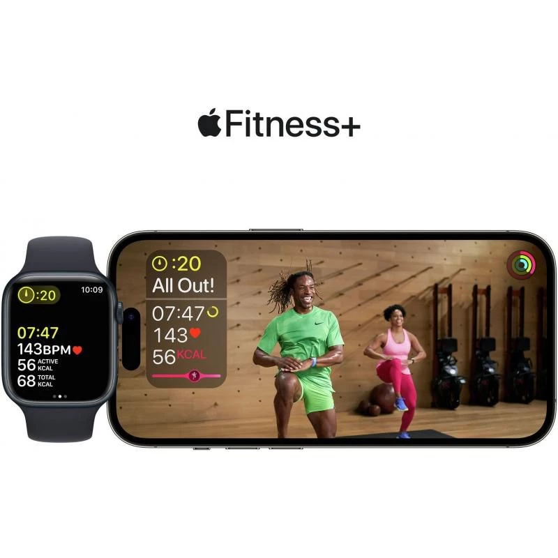 Apple Watch Series 8 (GPS, 45mm) - Minuit Aluminium Case avec S/M Bracelet Sport Minuit