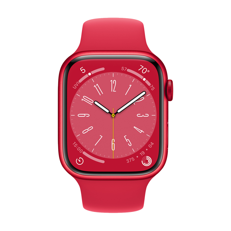 Apple Watch Series 8 (GPS, 45mm) - boîtier Aluminium (PRODUCT)RED avec S/M Bracelet (PRODUCT)RED