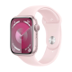 Apple Watch Series 9 (GPS, 45mm) - Boîtier en Aluminium Rose avec M/L Bracelet Sport Rose Pâle