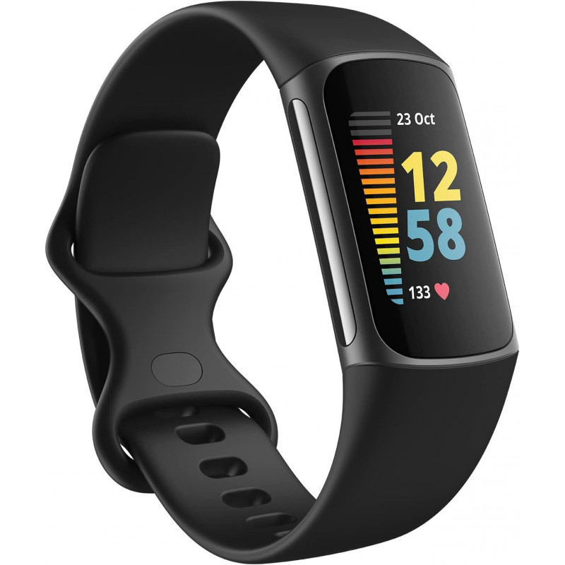 Fitbit Charge 5 Bracelet d’activité - Noir/acier inoxydable graphite