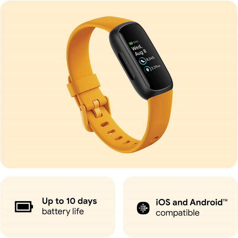 Fitbit Bracelet d’activité Sport et santé Inspire 3 - Jaune vénitien