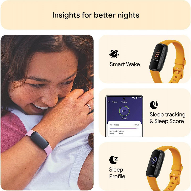 Fitbit Bracelet d’activité Sport et santé Inspire 3 - Jaune vénitien