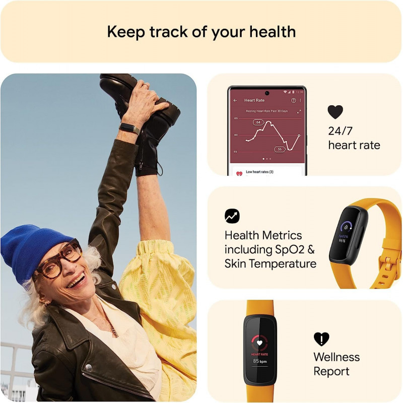 Fitbit Bracelet d’activité Sport et santé Inspire 3 - Jaune vénitien