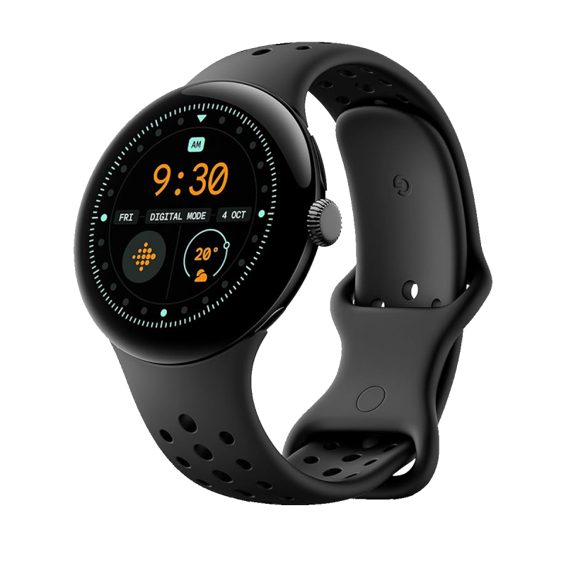 Google Pixel Watch 3 Wifi (41mm) - Boîtier Noir Mat avec Bracelet Noir Volcanique