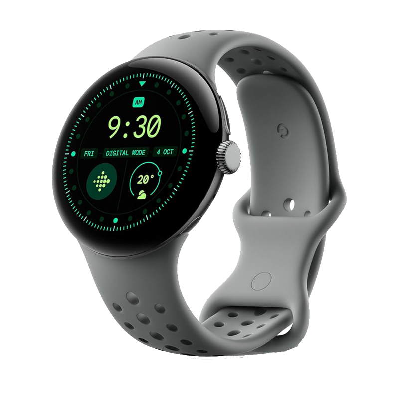 Google Pixel Watch 3 Wi-Fi (45mm) - Boîtier en Aluminium Sauge Mat avec Bracelet Vert Sauge