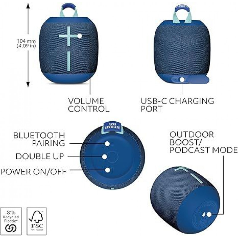 Logitech Ultimate Ears WONDERBOOM 4 - Bleu