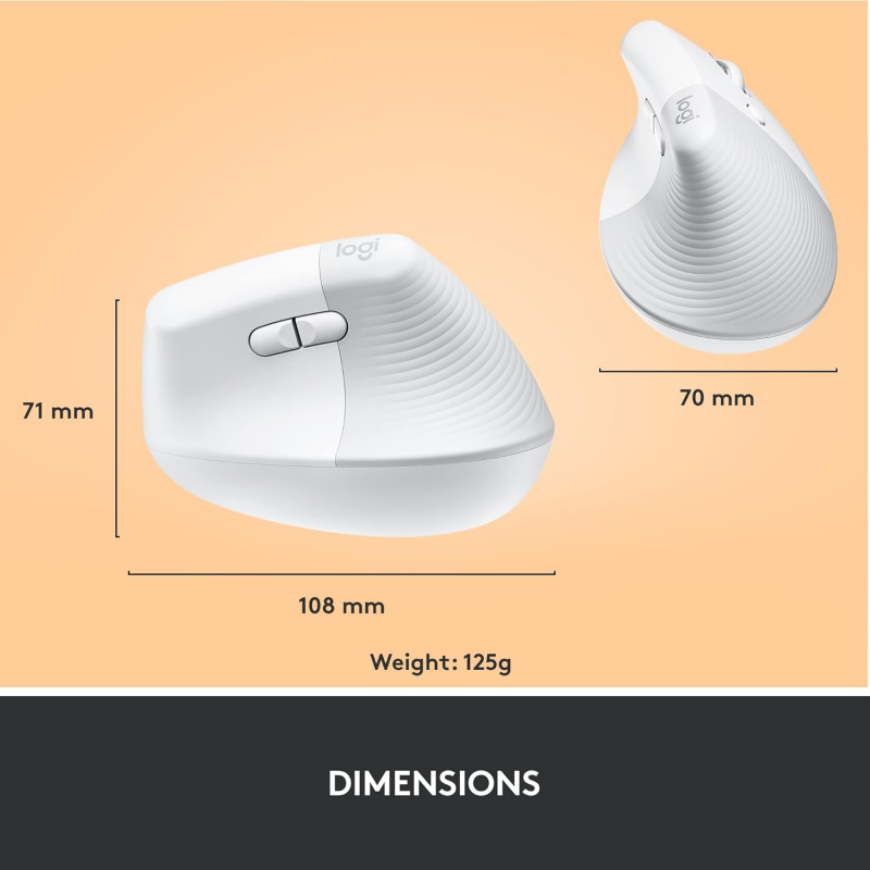 Logitech Lift Souris Ergonomique Verticale, Sans Fil - Blanc