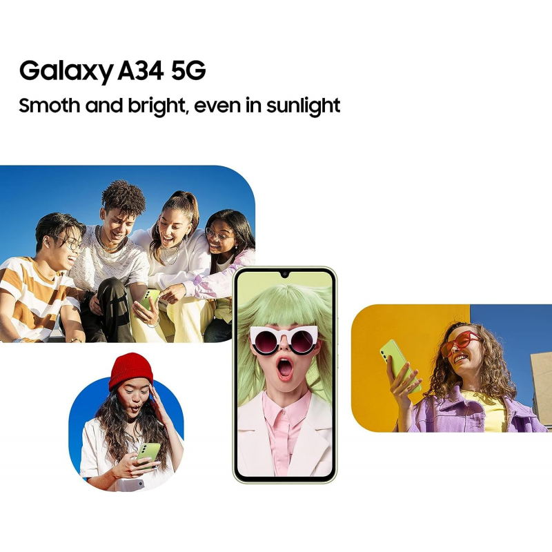 Samsung Galaxy A34 5G Smartphone (Dual-SIMs, 8+256GB) - Silver