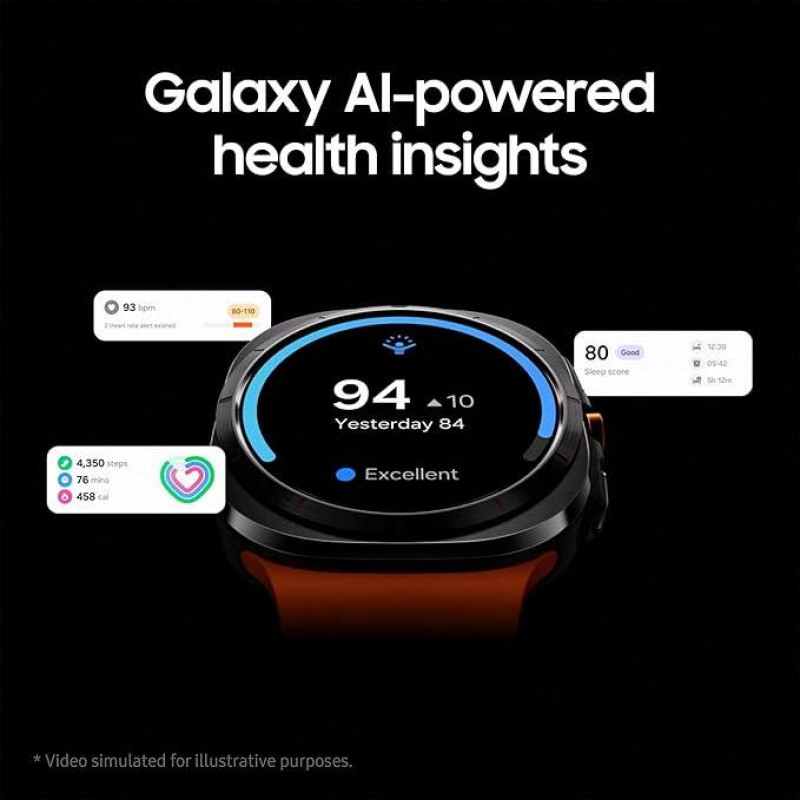 Samsung Galaxy Watch Ultra, Montre Connectée Intelligente, Galaxy AI (4G, 47mm) - Gris Titane