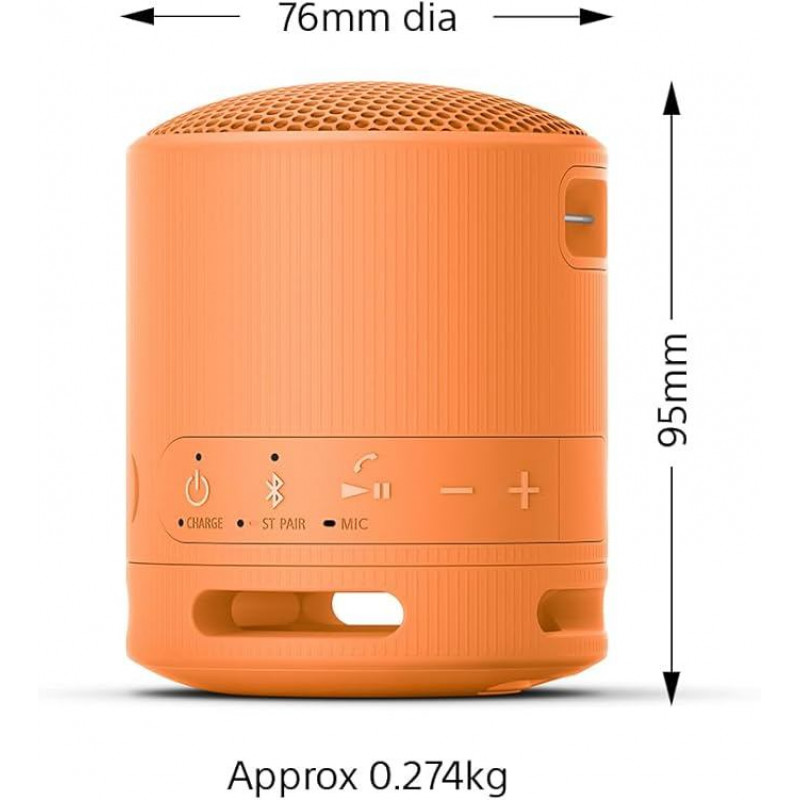 Sony SRS-XB100 Enceinte sans Fil Bluetooth - Corail Orange