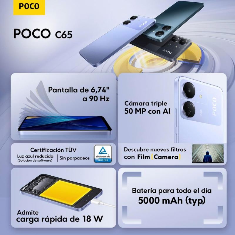 Xiaomi Poco C65 4G Téléphone mobile 6/128Go - Noir