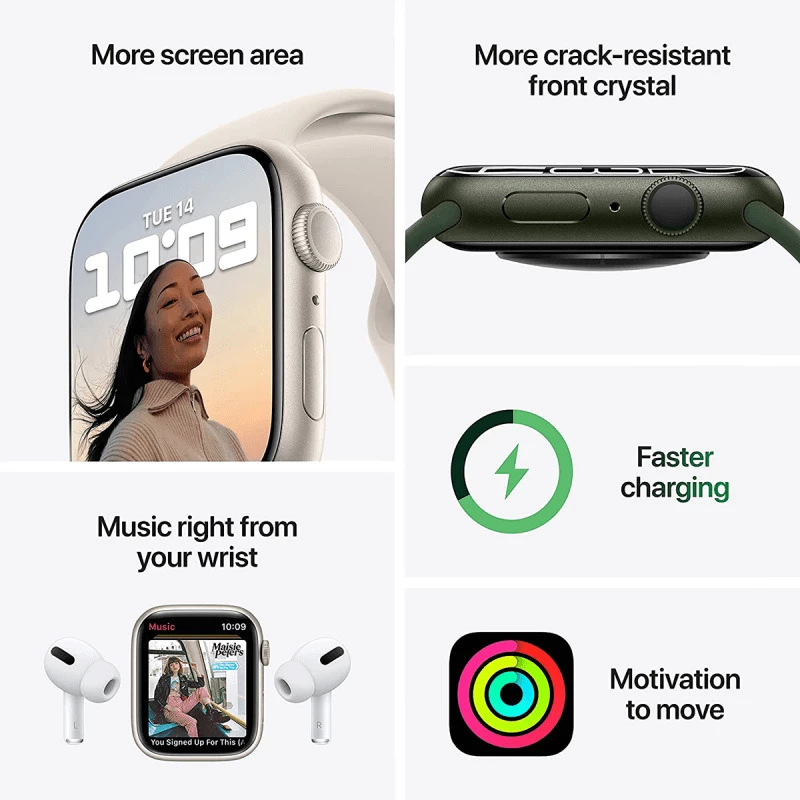 Apple Watch Series 7 (GPS, 45mm) - Green Aluminium with Green Sports Band