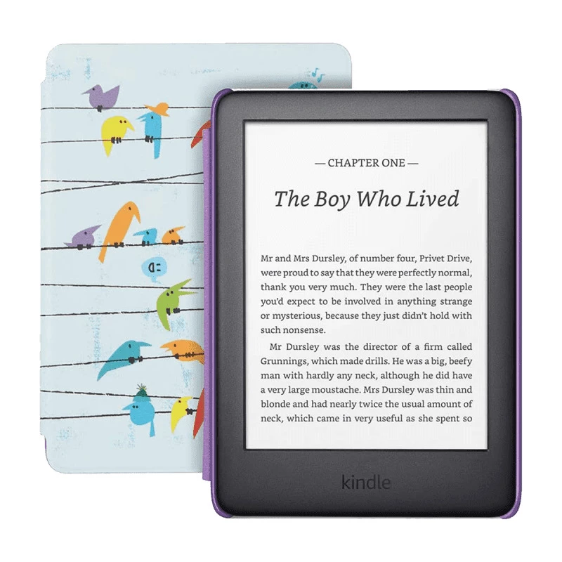 Amazon Kindle Kids Edition (10th Gen, Wi-Fi, 8GB)  6" E-Reader With Cover -Rainbow Bird