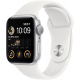 Apple Watch SE 2022 2ème génération (GPS, 40mm) - boîtier Aluminium Argent avec M/L Bracelet Sport Blanc