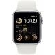 Apple Watch SE 2022 2ème génération (GPS, 40mm) - boîtier Aluminium Argent avec M/L Bracelet Sport Blanc