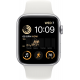 Apple Watch SE 2022 2ème génération (GPS, 44mm) - boîtier Aluminium Argent avec S/M Bracelet Sport Blanc