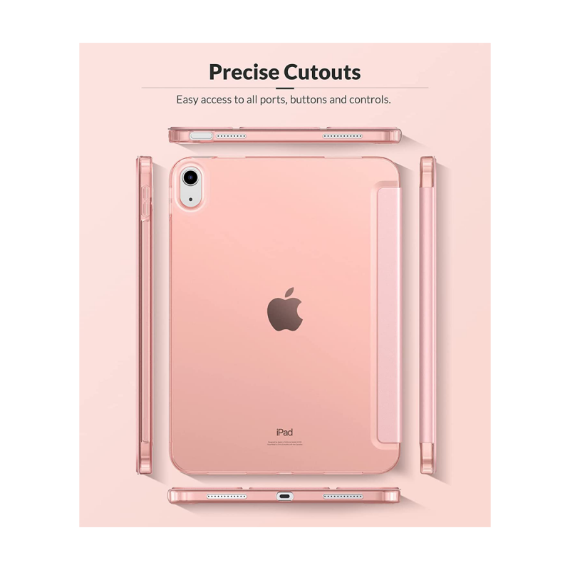 Housse Étui de Protection pour iPad 10ème Génération 2022 (10.9 Pouces, Veille/Réveil Automatique) - Rose