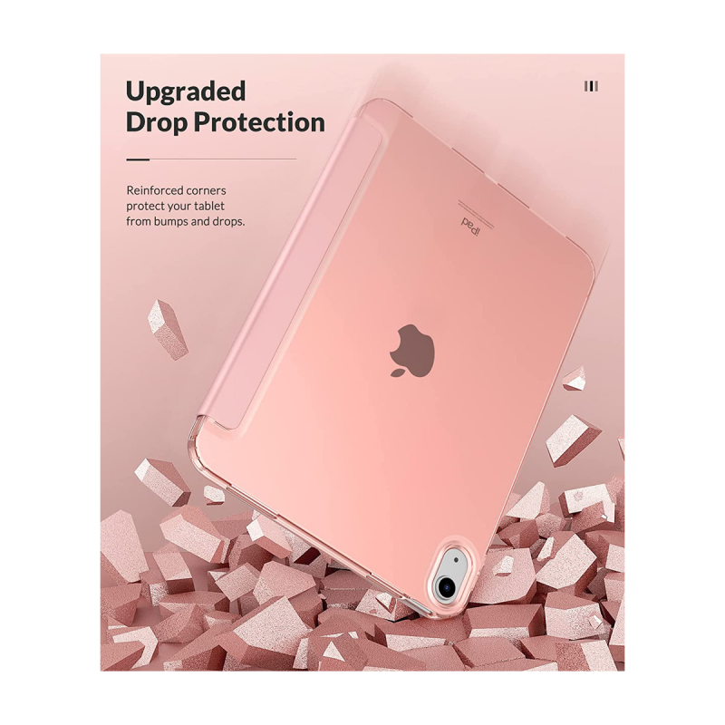 Housse Étui de Protection pour iPad 10ème Génération 2022 (10.9 Pouces, Veille/Réveil Automatique) - Rose