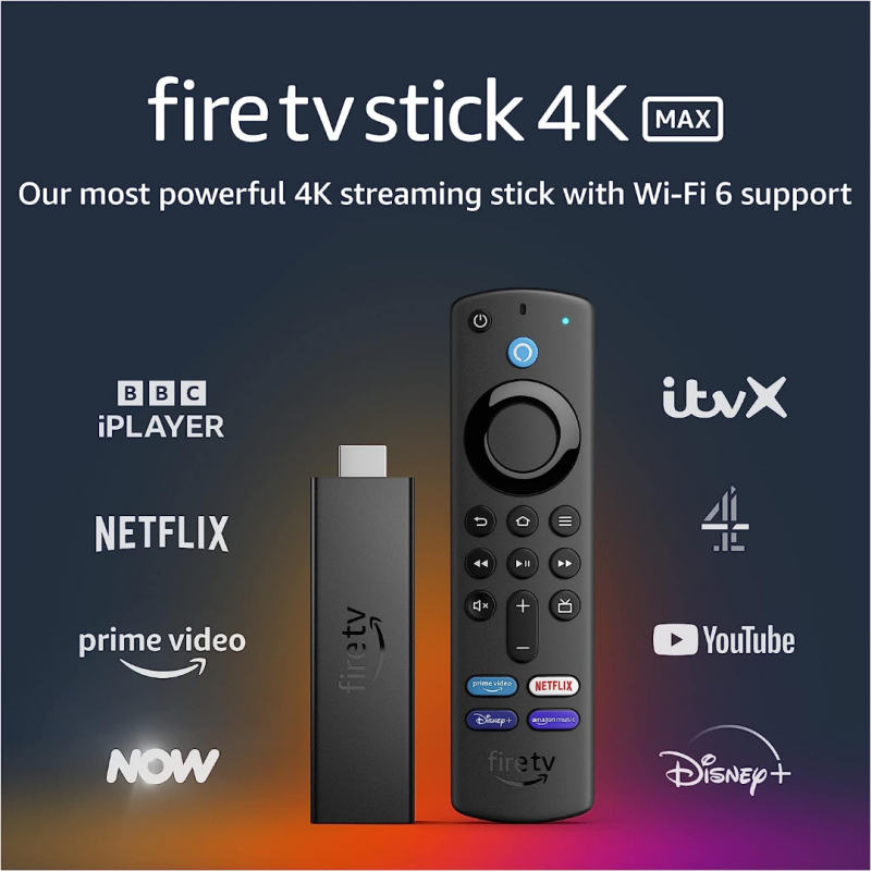 Amazon Fire TV Stick 4K MAX Ultra HD avec télécommande vocale Alexa (2021)