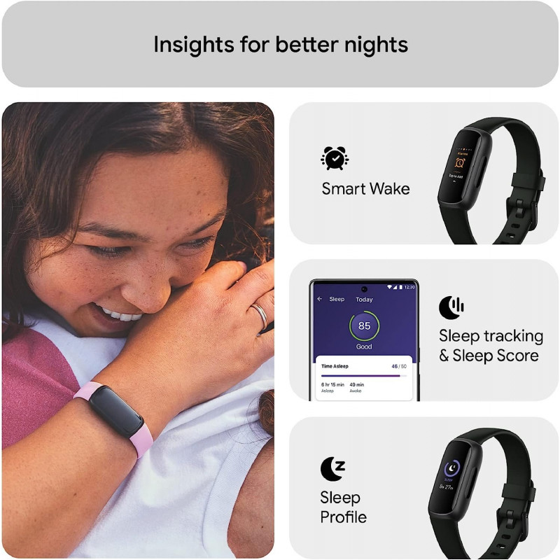 Fitbit Bracelet d’activité Sport et santé Inspire 3 - Noir intense