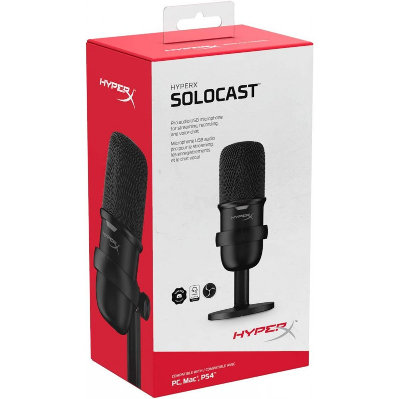 HyperX SoloCast – Microphone de jeu USB à condensateur - Noir