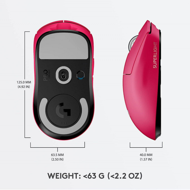 Logitech G PRO X (SUPERLIGHT Souris Gaming sans Fil) - Magenta