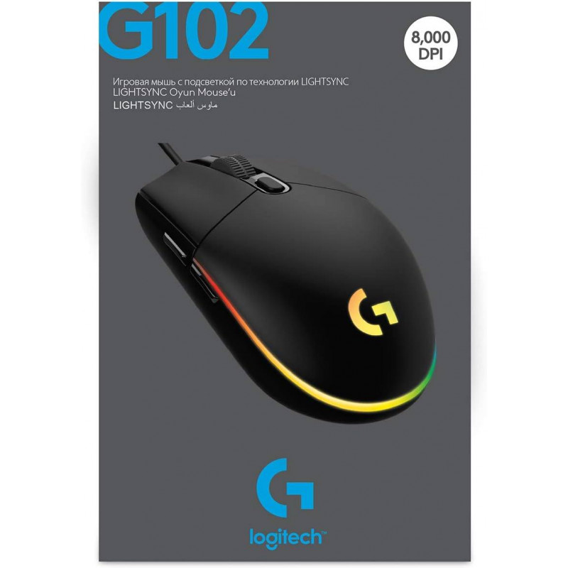 Logitech Souris Gaming G102 LIGHTSYNC – Noir